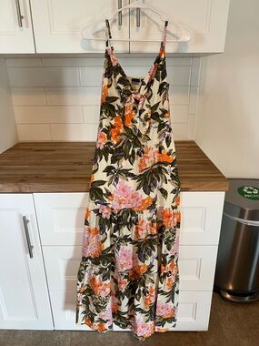 Gap tie-front floral maxi dress